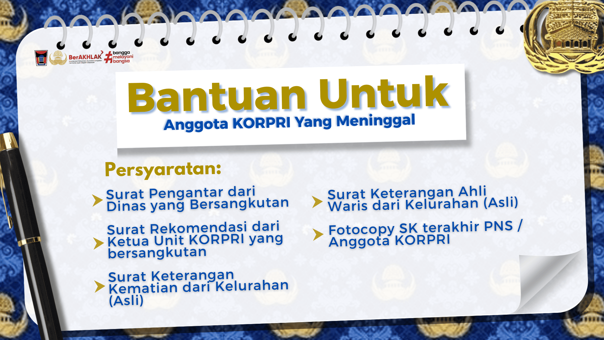 Bantuan untuk Anggota KORPRI Kota Padang yang Meninggal